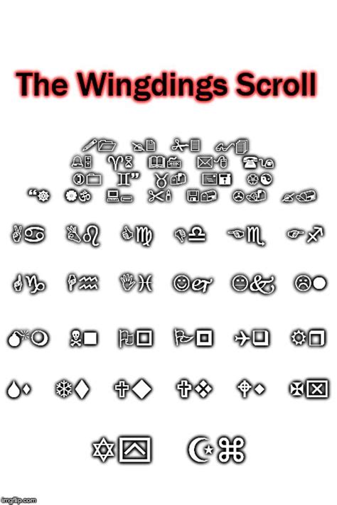 Alphabet Wingdings Chart You Will Now See All The Characters In The