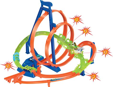 Hot Wheels Track Set Epic Crash Dash With Crash Zones Motorized