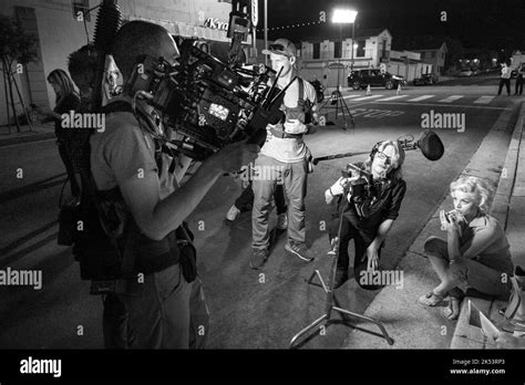 BLONDE From Left Cinematographer Chayse Irvin Director Andrew Dominik Ana De Armas On Set