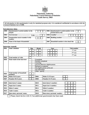 Fillable Online Pcbs Gov Palestinian Authority Palestinian Central