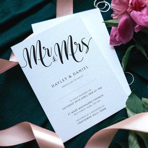 Mr & Mrs Wedding Invitation Template - Editable Printable PDF Download# ...