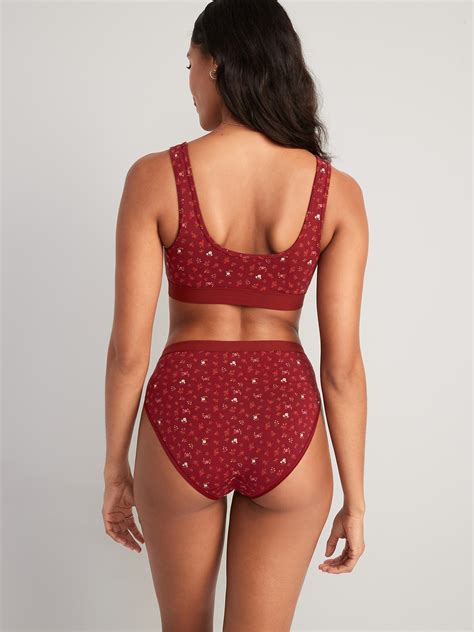 High Waisted Supima Cotton Blend Bikini Underwear For Women Old Navy
