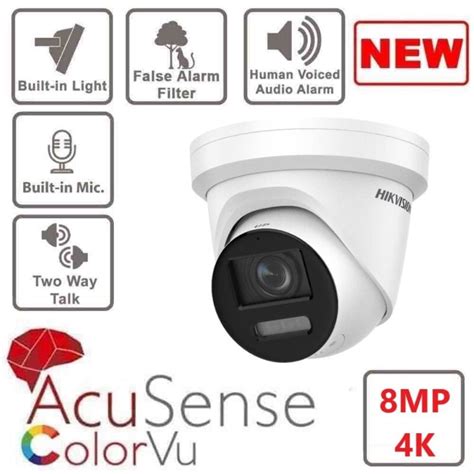 Ds 2cd2387g2 Lsu Sl Hikvision Colorvu Ip Poe Turret Camera With Strobe