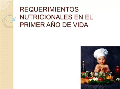 Requerimientos Nutricionales En El Primer A O De Vida Ppt