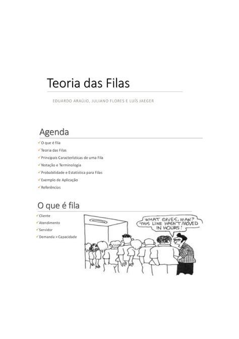 Teoria Das Filas PCP Studocu