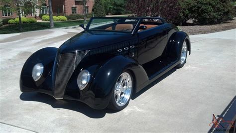 1937 Ford Custom Roadster Black Convertible