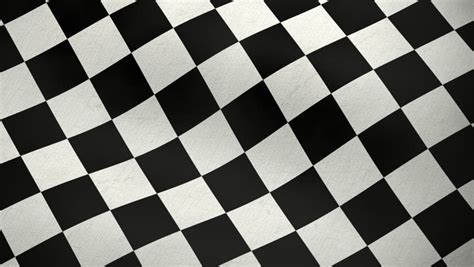 Highly Detailed Checkered Racing Flag With Fabric Texture Waving In The