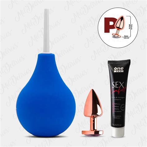 Kit Plug Anal Tamanho Pequeno Rose Ducha Higi Nica Chuca Anal Gel Lubrificante Sex Comfort