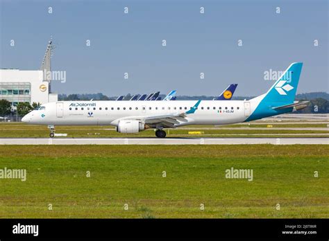 Air Dolomiti Embraer 195 Aircraft Munich Airport In Germany Stock Photo