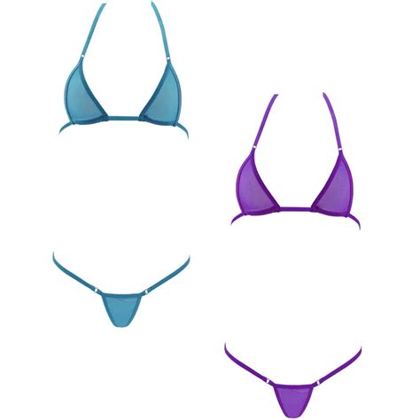 Sexy Mini Micro Exotic Bikini Swimwear Women S Transparent Triangle Bathingsuit G String Thong