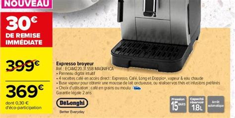 Promo Expresso broyeur dëlonghi chez Carrefour