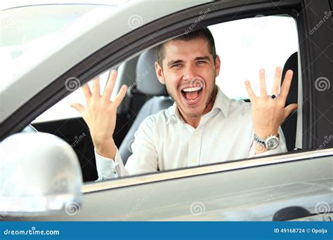 Handsome Man In New Car Stock Photo Image Of Dealer 49168724