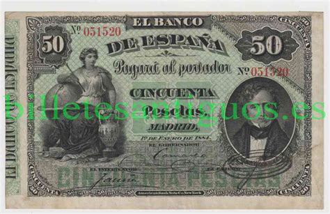 Spain P Pesetas Anverso Billetes Antiguos