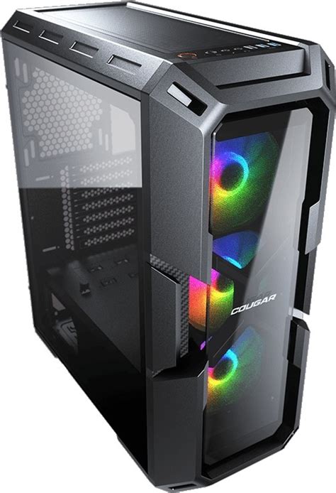 Cougar Mx G Rgb Mid Tower Rgb Button Mm Tempered Glass Front And