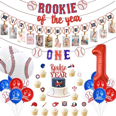 Joymemo Baseball St Birthday Decorations For Boy Rookie Of The Year