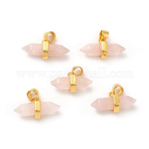 Wholesale Natural Rose Quartz Double Terminal Pointed Pendants