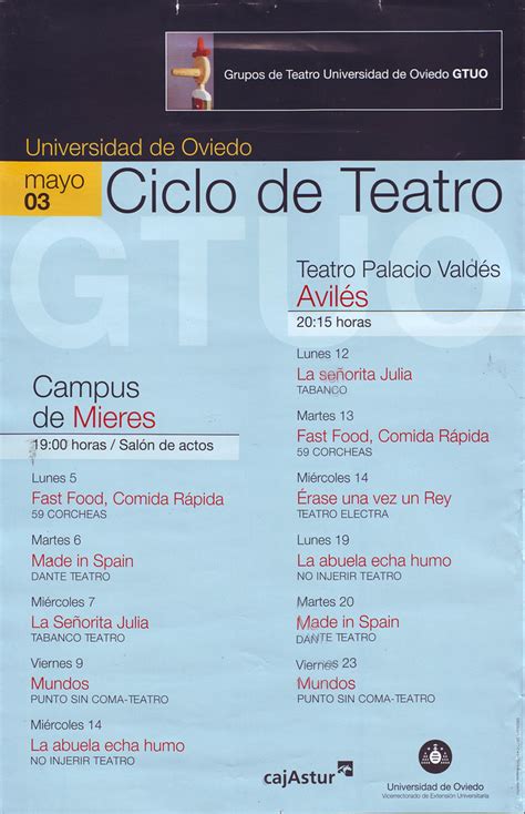 Ciclo De Teatro Universidad De Oviedo 2003 Manuel Palomino Arjona