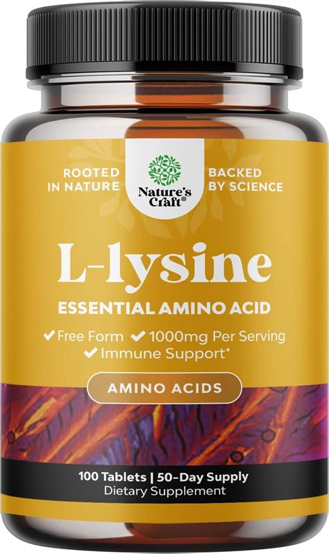 L Lysine 1000mg Free Form High Strength L Lysine