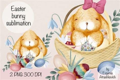 Cute Easter Bunny Sublimations Clipart Set Large Png