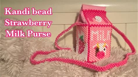 Strawberry Milk Themed Purse Made Of Kandi Beads Youtube