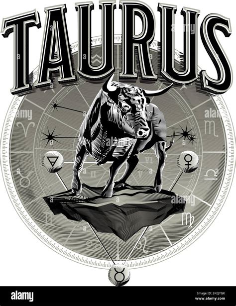 Astrology Zodiac Taurus Horoscope Symbol In Circle Stock Vector Image