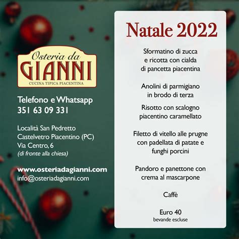 Menu Di Natale Osteria Da Gianni