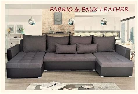 Faux Leather Corner Sofa Bed With Storage | Cabinets Matttroy