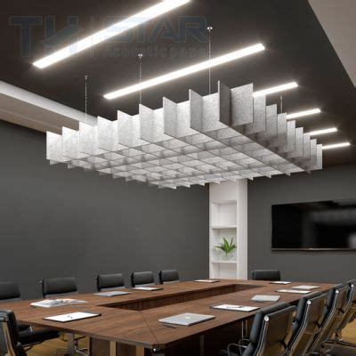 Pet Suspended Acoustic Ceiling Panels Polyester Fiber Acoustic Ceiling