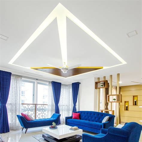 minimal geometric false ceiling design livspace