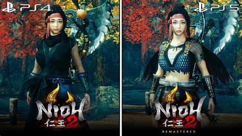 NIOH 2 PS4 Vs NIOH 2 REMASTERED PS5 Graphics Comparison YouTube