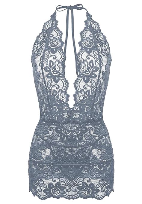 Gladiolus Women Sexy Lingerie Babydoll Lace Strap Chemise Teddy V Neck Sleepwear Fluorescent