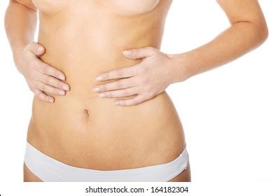 Nude Woman Hand Holding Back Pain Stock Photo Shutterstock