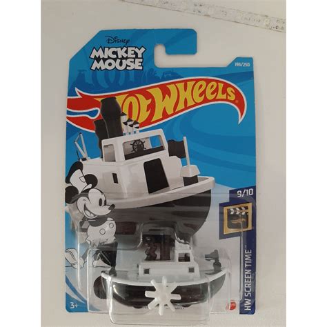 Disney Steamboat Disney Mickey Mouse Hot Wheels Miniatura Barco Preto Boat