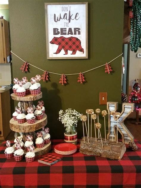 Rustic Woodland Baby Shower For Boy Plaid Baby Shower Boy Baby