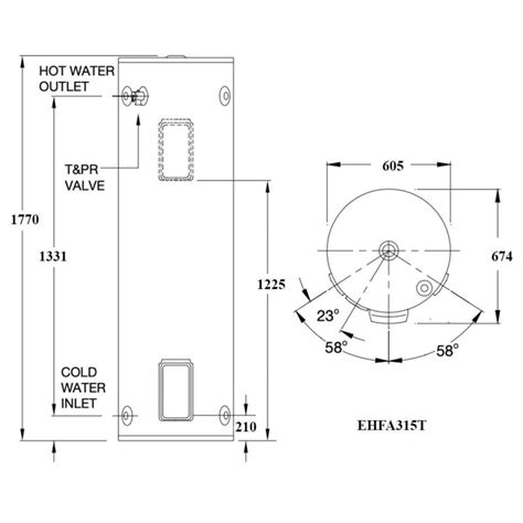 Rinnai HotFlo 315L 3 6kW Hardwired Electric Hot Water Storage Tank EHFA315T36 EHFA315T36