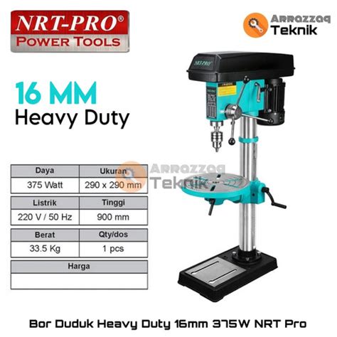 Jual Mesin Bor Duduk Heavy Duty NRT PRO 16mm 375W Bench Drill 16 Mm