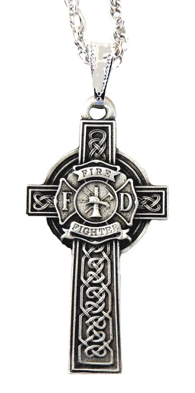 Necklace Celtic Cross Firefighter