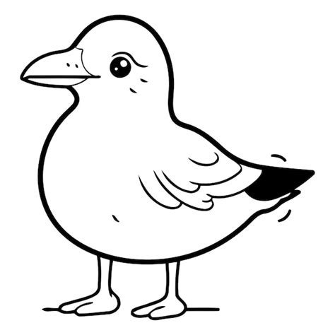 Premium Vector Vector Illustration Of A Cute Cartoon Seagull On White