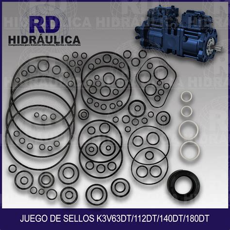 Juego de sellos K3V63DT 112DT 140DT 180DT RD HIDRÁULICA