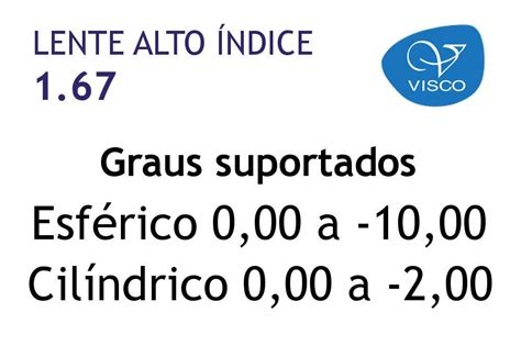 Lente Alto Índice Visco 1 67 anti reflexo para óculos super afinamento