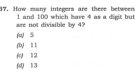 CSAT 2020 Solved Paper How Many Integers Are There Between 1 And 100