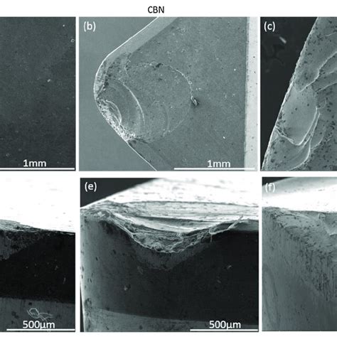A Rake Face Of PCD Tool B Rake Face Of CBN Tool C Rake Face Of