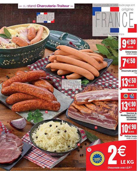 Promo échine Fumée Choucroute Garnie Bockwurst Saucisse De