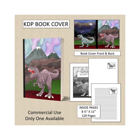 Dinosaur Book Cover Design KDP Book Cover Kindle Cover Template KDP