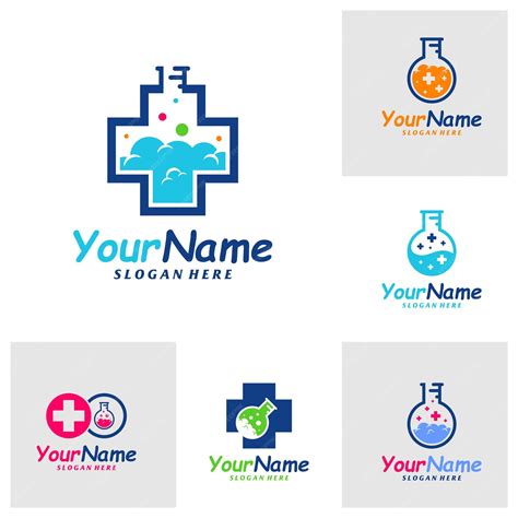 Premium Vector Set Of Health Lab Logo Design Template Health Science