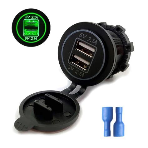 Автомобильная врезная USB зарядка, розетка в авто, адаптер 12-24V - 220 ...