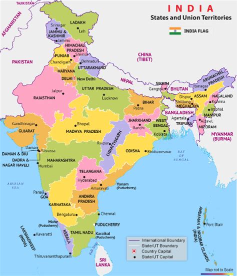 Free Blank & Printable India Map With States & Cities [PDF]