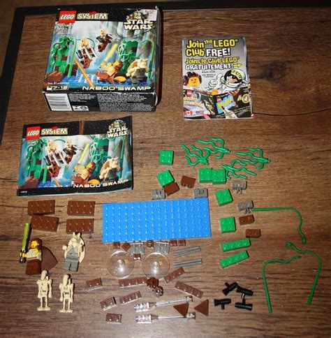 Vintage 1999 LEGO STAR WARS Set NABOO SWAMP 7121 W 4 Minifigures