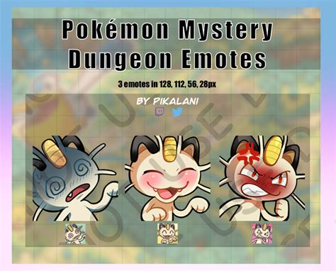 Pkmn Mystery Dungeon Meowth Emote Bundle Pikalanis Ko Fi Shop Ko