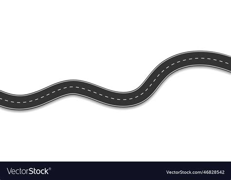 Winding road or highway way street map icon Vector Image